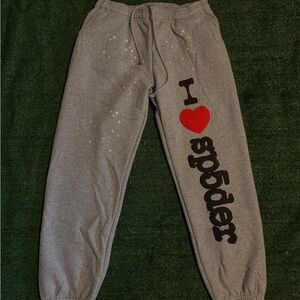 Sp5der Souvenir Sweat Pants 'Heather Grey' || Size medium
